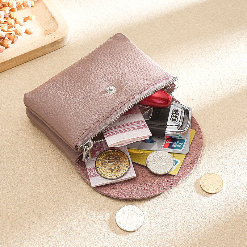 PU Leather Luxury Coin Purse Business Card Wallet With Zipper Personalized Initials Holder Ideal Gi 9