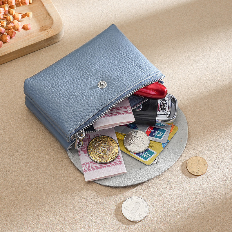 PU Leather Luxury Coin Purse Business Card Wallet With Zipper Personalized Initials Holder Ideal Gi 11