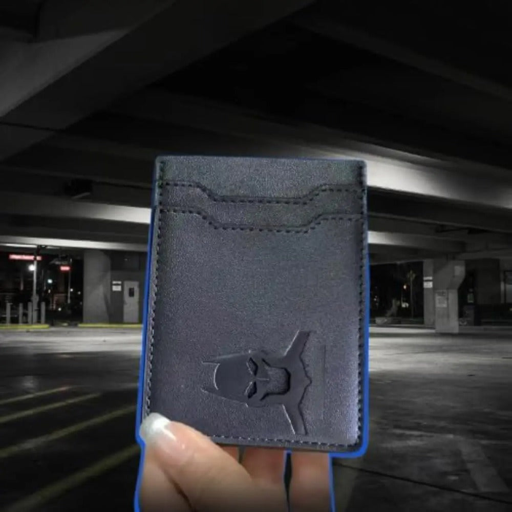Slim Bat ID Wallet Leather Card Holder Case Wallet, Superhero Mask Gift for Dad, Son, Husband