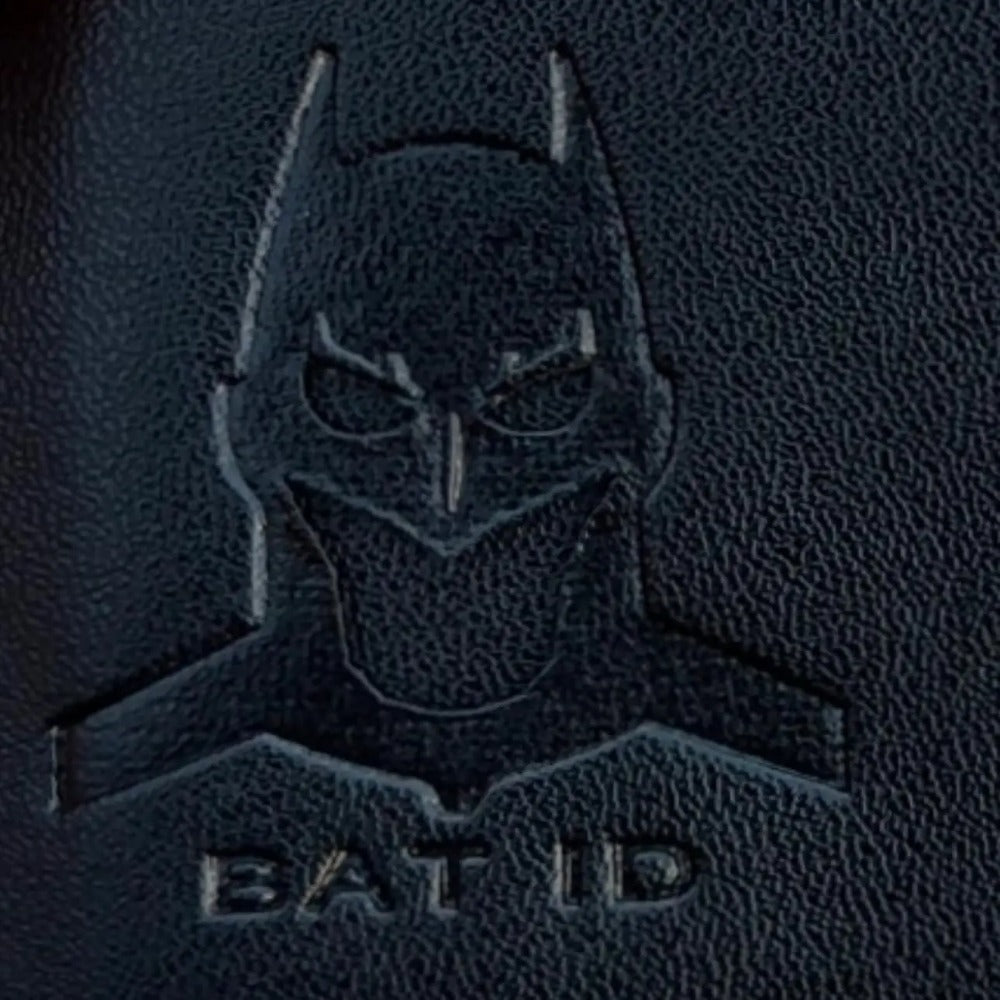 Slim Bat ID Wallet Leather Card Holder Case Wallet, Superhero Mask Gift for Dad, Son, Husband