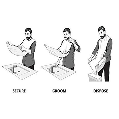 Male Shaving Apron Beard Catcher Cape, Hairdresser & Barber Bib for Men Shaver Cleaning Face Bib for Shaved Hair