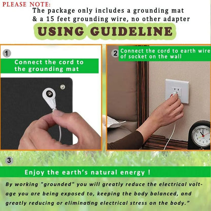90x60cm Grounding Mat With Earthing Cable For Sleep EMF Recovery And Electrostatic Discharge 4