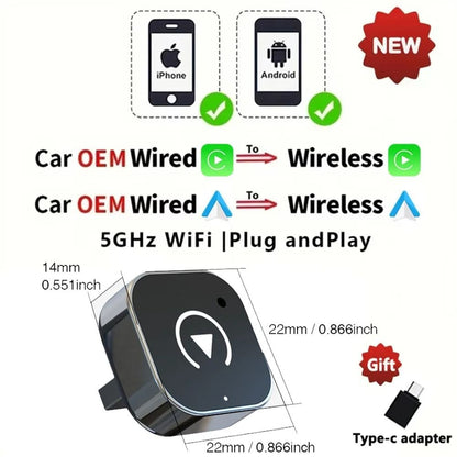 Wireless Carplay Android Auto Adapter AI Box For USB Connected Cars For IPhone And Android Devices 6