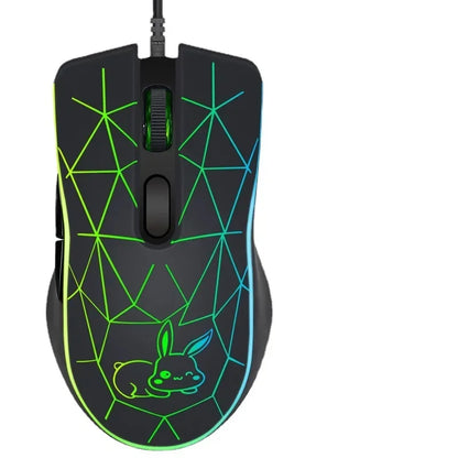 Wired Type-C Mouse with LED Lights, Type C USB Optical Mouse for Huawei, Apple Devices, Tablets, Laptops