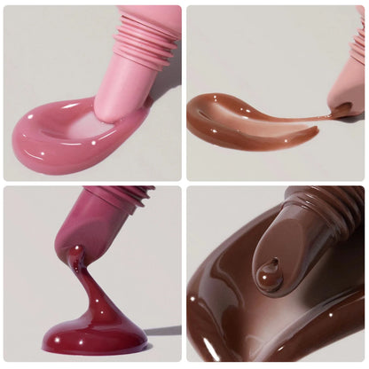 Soft Tube Mirror Lip Gloss Nude Brown Plumping Lip Gloss Moisturizing Lip Oil Transparent Lipgloss  3