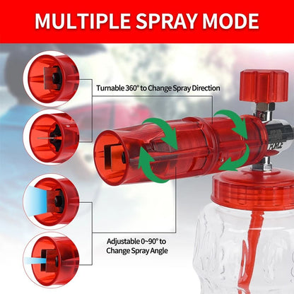 Pressure Washer Foam Cannon With Aluminum Body And 14 Inch Quick Connector For Ryobi Greenworks And 4