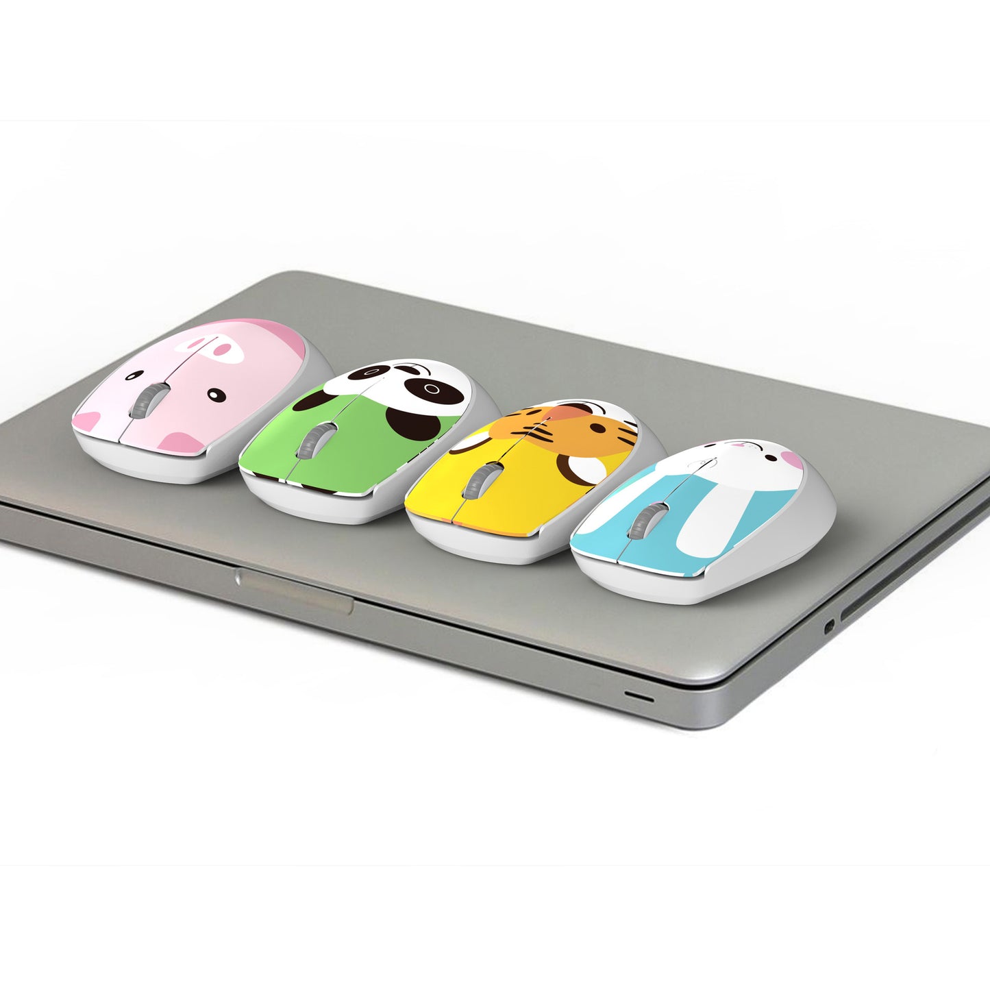 Wireless USB Mini Rechargeable Mouse, Cute Pink Cartoon Mause, Silent Click Ergonomic Optical Mice for Kids Gift