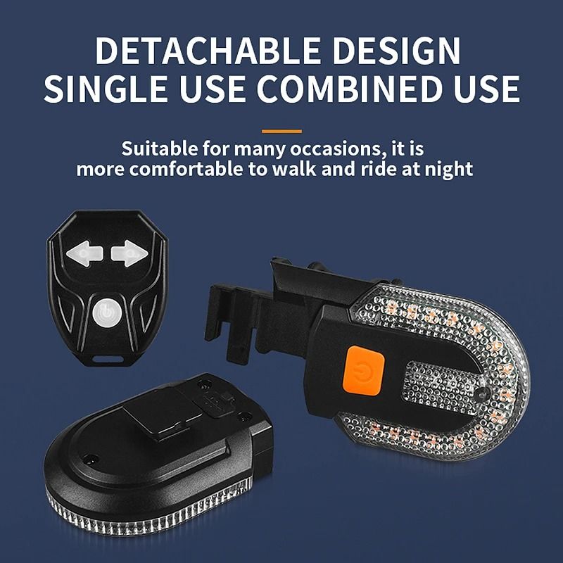 Wireless Bicycle Turn Signal Light With LED Taillight And USB Rechargeable Remote Control For Safe  1