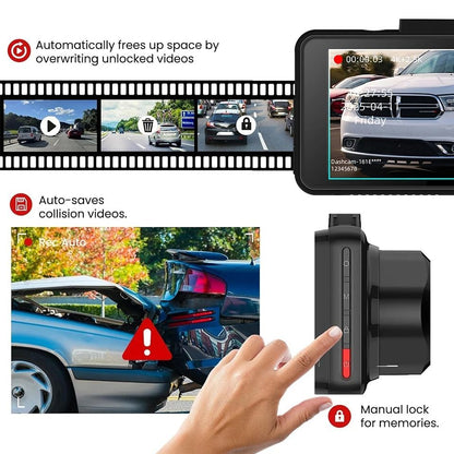 E ACE Dual Dash Cam With 4K Front And 25K Rear Camera Support For GPS WiFi Parking And Loop Recordi 4