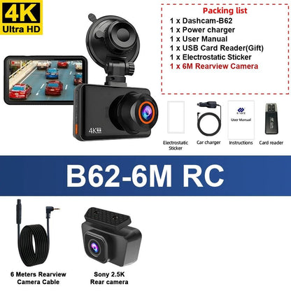 E ACE Dual Dash Cam With 4K Front And 25K Rear Camera Support For GPS WiFi Parking And Loop Recordi 7
