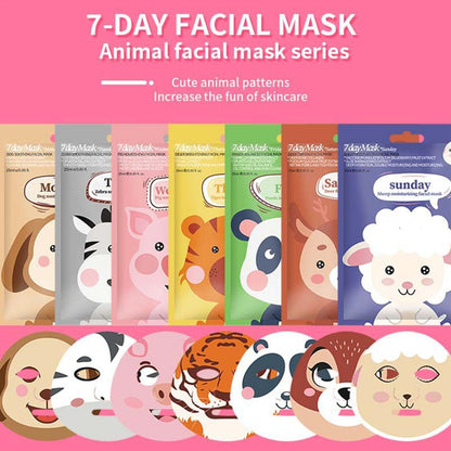 Cute Cartoon Facial Mask, Moisturizing Hydrating Mask for Deep Moisturizing Tender Skin, Animal Mask Skin Care Gift