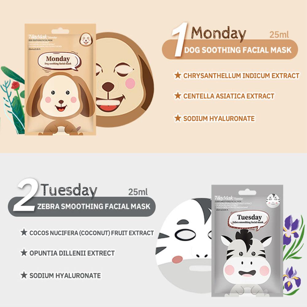 Cute Cartoon Facial Mask, Moisturizing Hydrating Mask for Deep Moisturizing Tender Skin, Animal Mask Skin Care Gift