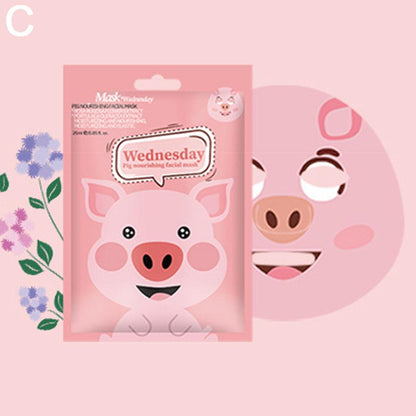 Cute Cartoon Facial Mask, Moisturizing Hydrating Mask for Deep Moisturizing Tender Skin, Animal Mask Skin Care Gift