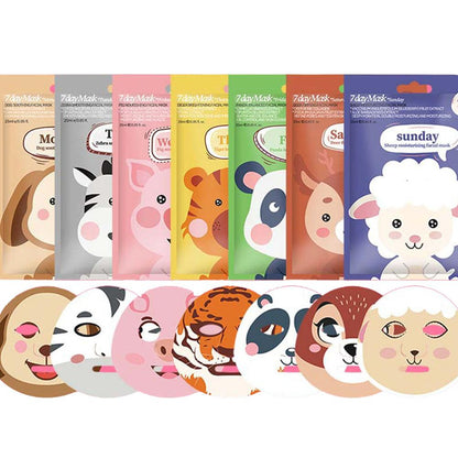 Cute Cartoon Facial Mask, Moisturizing Hydrating Mask for Deep Moisturizing Tender Skin, Animal Mask Skin Care Gift