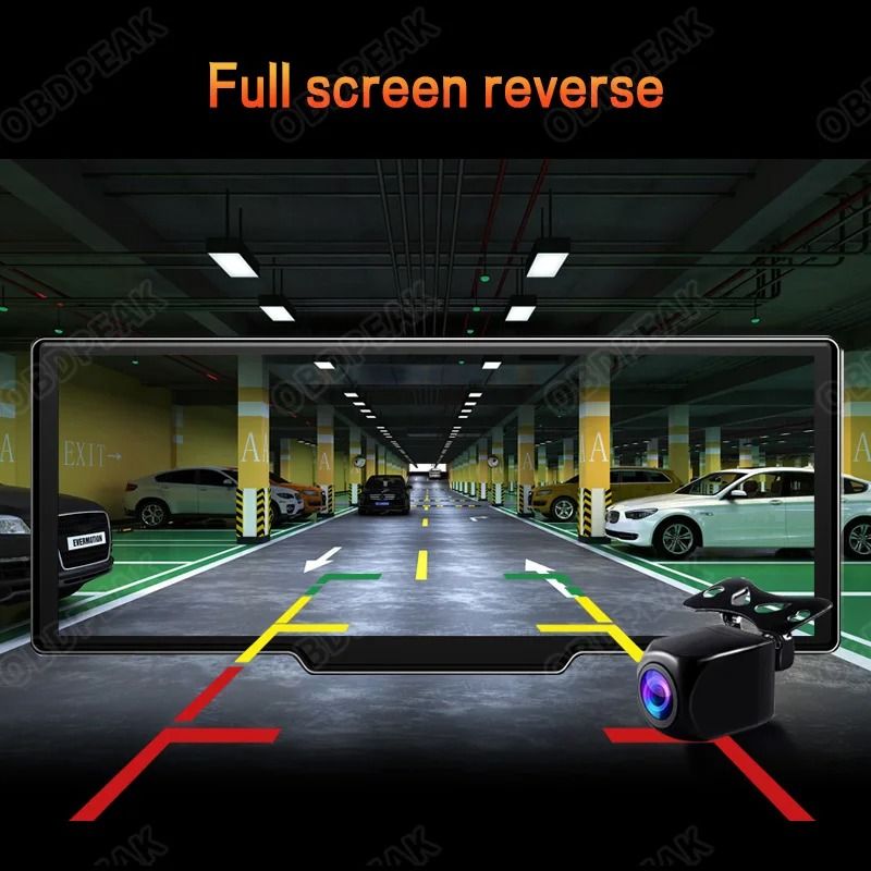 OBDPEAK T20 Smart Rearview Dash Cam With 1026 Inch Touchscreen Car DVR And GPS Navigation 5