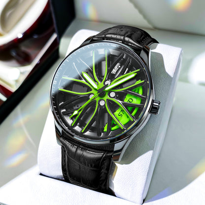 High Quality OLEVS Men Watches Waterproof, Car Rim Sport Quartz Watch, Stainless Steel Fashion Men Luxury Watch