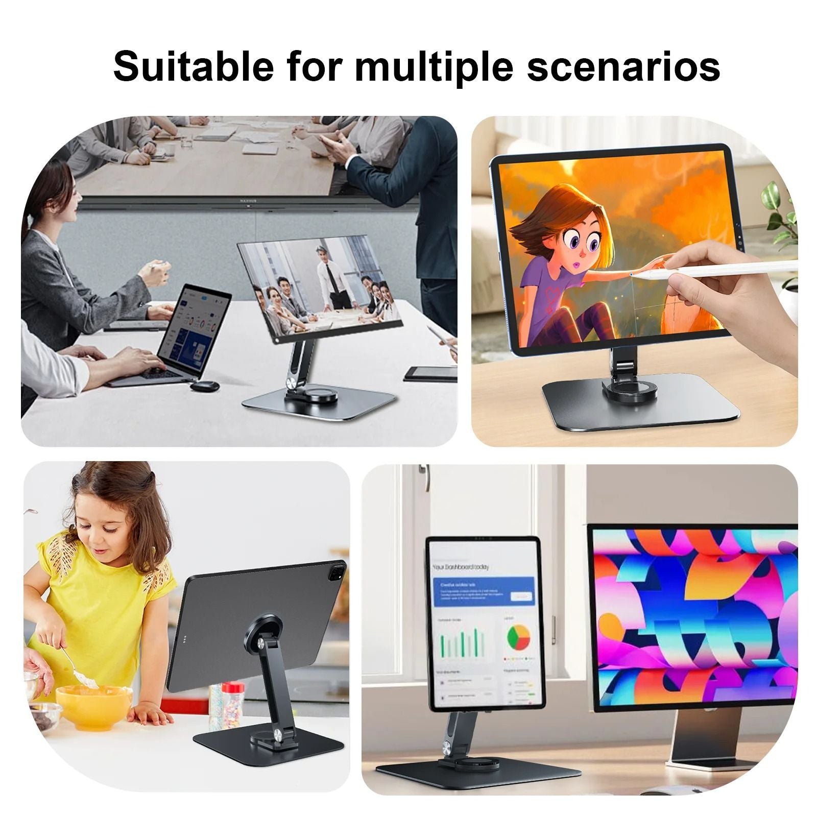 Magnetic Metal Stand With 360 Degree Rotation For Portable Monitors And Tablets Up To 215 Inch 4