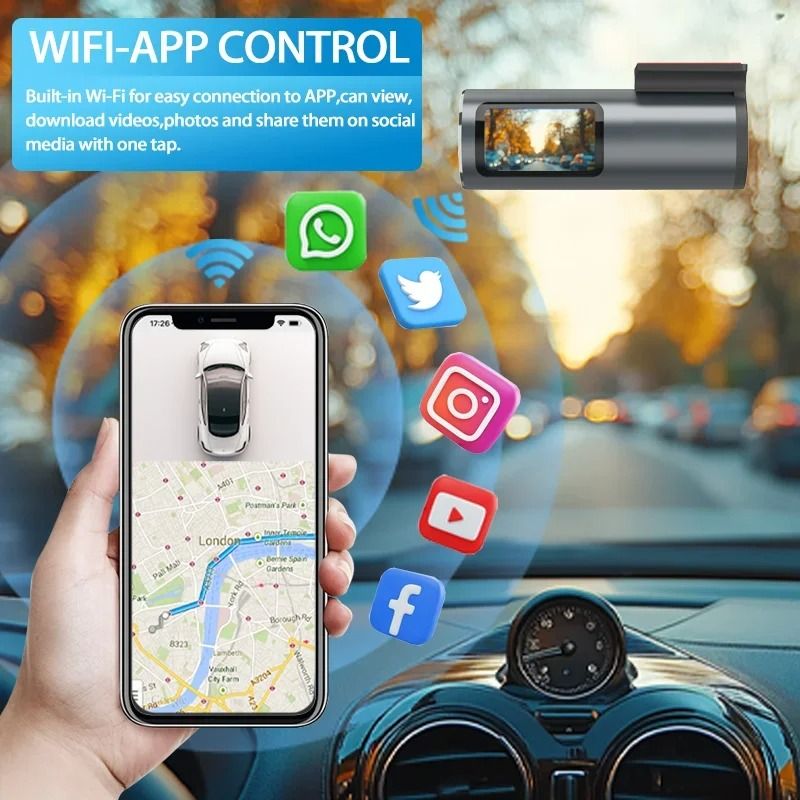 4K Dash Cam With WiFi GPS And Parking Mode For Cars With Loop Recording And G Sensor 1