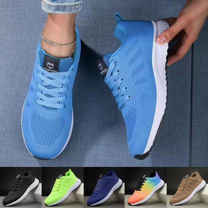 AirFlex Womens Breathable Knit Lace Up Sneakers Lightweight Low Top Walking Shoes