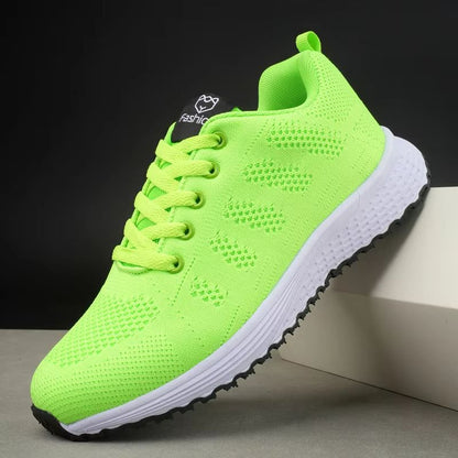 AirFlex Womens Breathable Knit Lace Up Sneakers Lightweight Low Top Walking Shoes 2