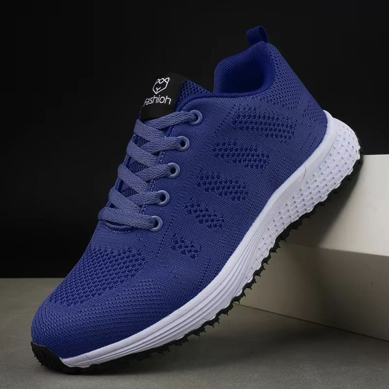AirFlex Womens Breathable Knit Lace Up Sneakers Lightweight Low Top Walking Shoes 3