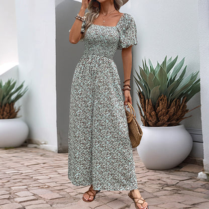 Summer Trend Womens Floral Loose Overalls, Elegant One-Piece Long Romper Jumpsuit & Casual Female Bodysuit