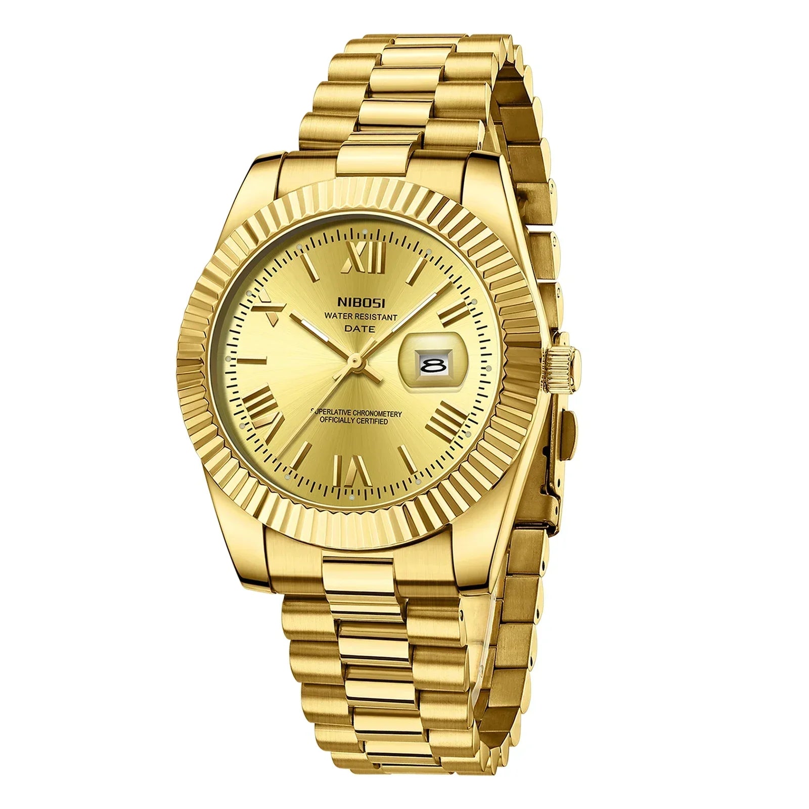 Waterproof Men's Quartz Watch, Stainless Steel Date Clock, Luminous Sport Wristwatch Luxury Style