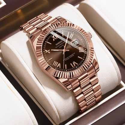 Waterproof Men's Quartz Watch, Stainless Steel Date Clock, Luminous Sport Wristwatch Luxury Style