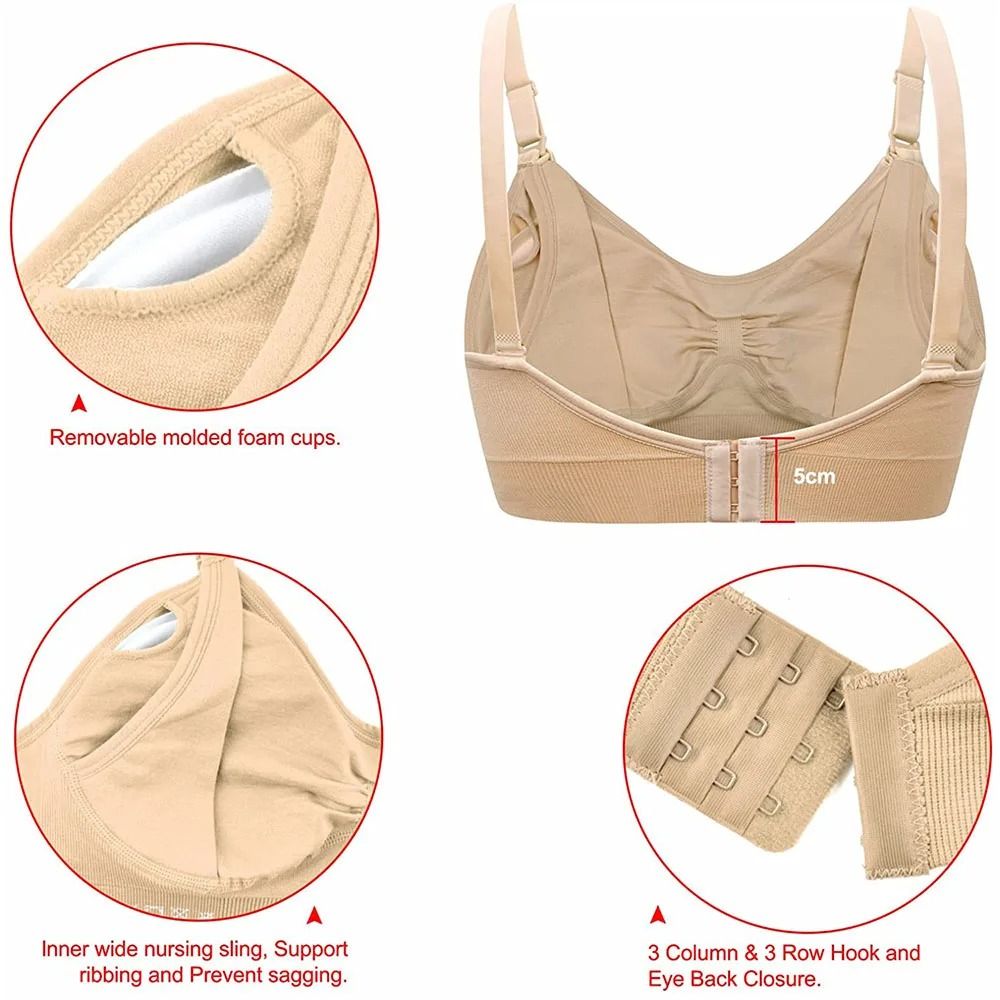 Breathable Wirefree Nursing Bra For Maternity And Breastfeeding Support 2