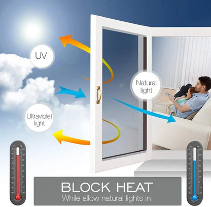 One Way Mirror Window Film Privacy Tint Heat Control Reflective Adhesive Glass Covering 2