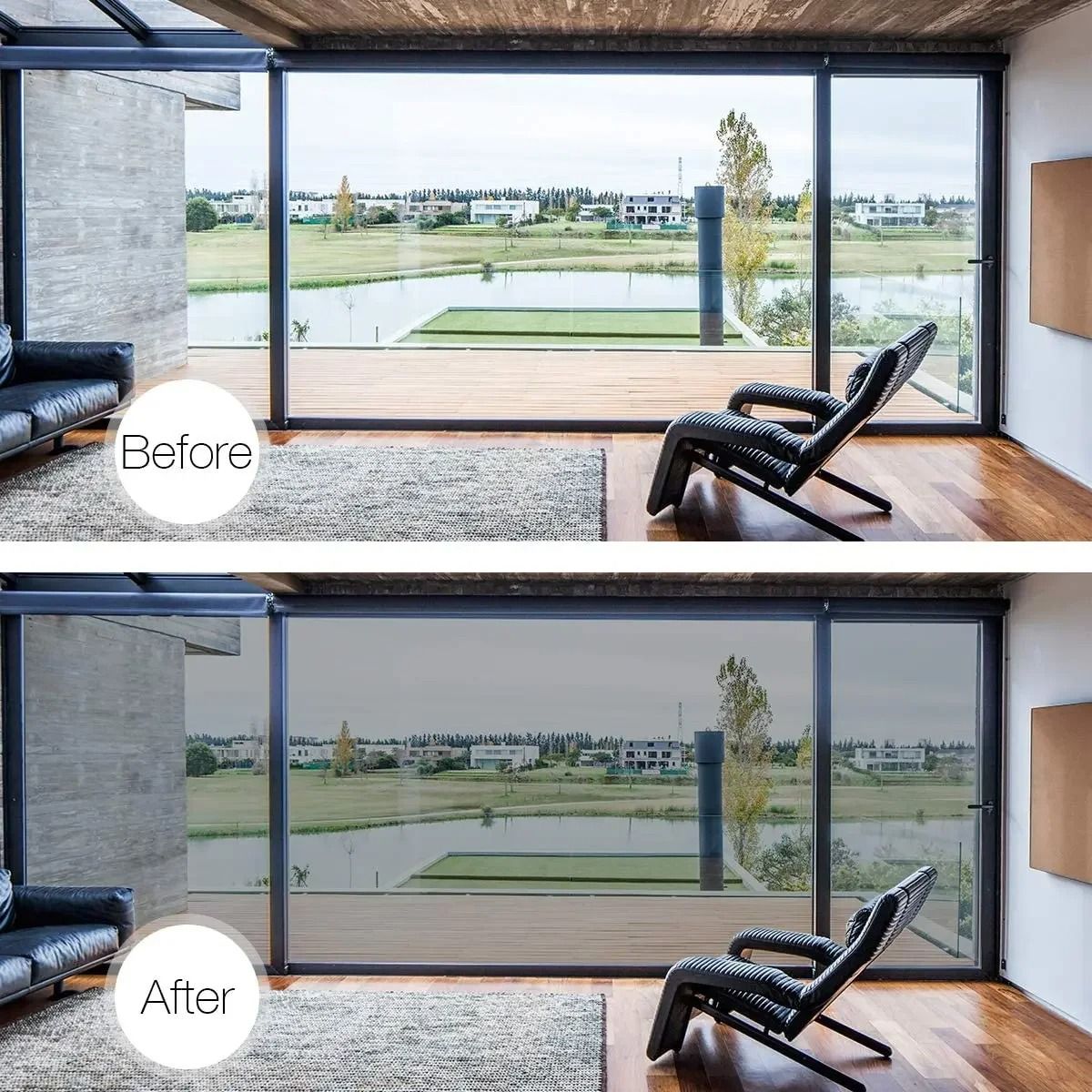 One Way Mirror Window Film Privacy Tint Heat Control Reflective Adhesive Glass Covering 6