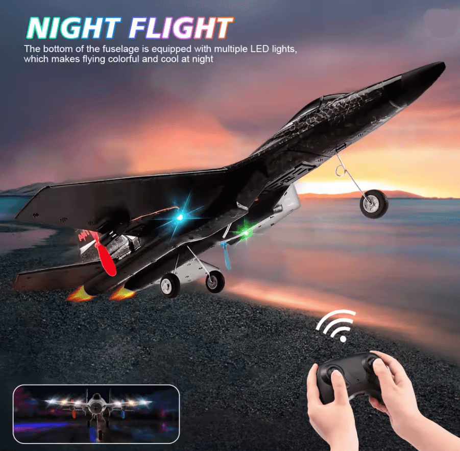 High Performance SU27 Foam Jet Glider with LED Night Lights