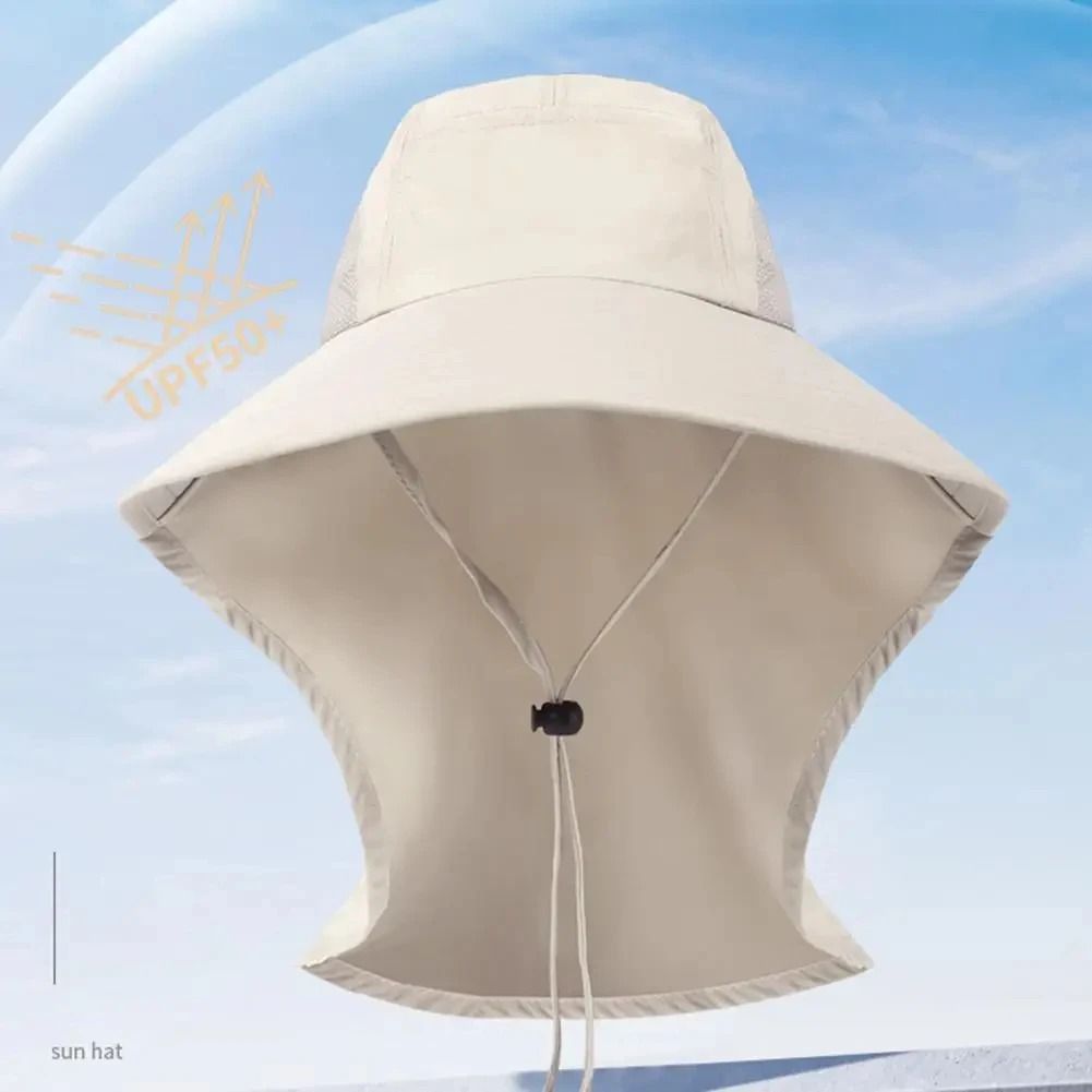 Wide Brim Sun Hat With Neck Flap And Adjustable Fit For Outdoor UV Protection 4