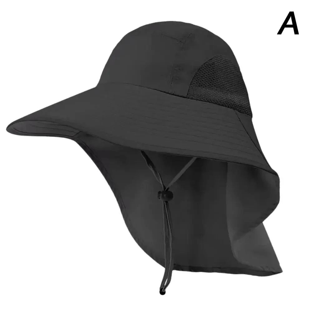 Wide Brim Sun Hat With Neck Flap And Adjustable Fit For Outdoor UV Protection 7