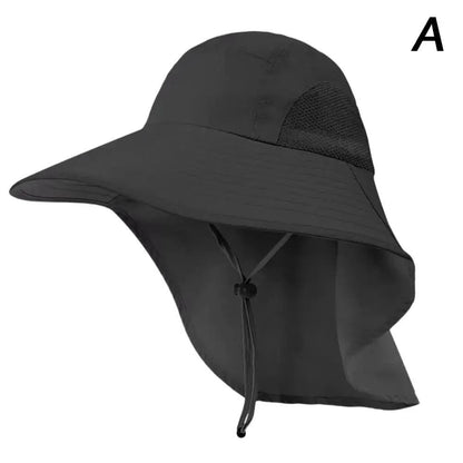 Wide Brim Sun Hat With Neck Flap And Adjustable Fit For Outdoor UV Protection 7