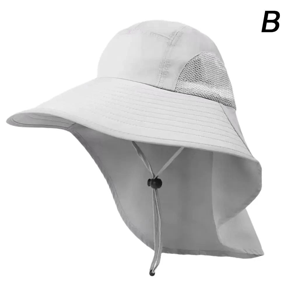 Wide Brim Sun Hat With Neck Flap And Adjustable Fit For Outdoor UV Protection 8