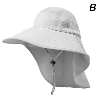 Wide Brim Sun Hat With Neck Flap And Adjustable Fit For Outdoor UV Protection 8