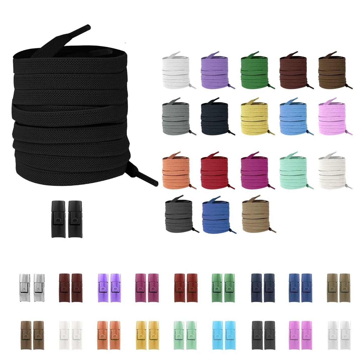 Elastic No Tie Shoelaces With Press Lock For Kids And Adults With Flat 8mm Design For Sneakers And  3