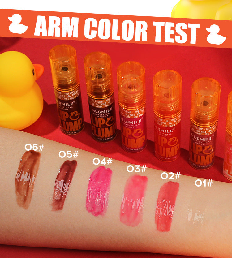 Duck Lip Plump Lip Oil Moisturizing Lip Gloss Mirror Finish, Water Nature Long-Lasting Gloss, Pearl Lip Glaze Set