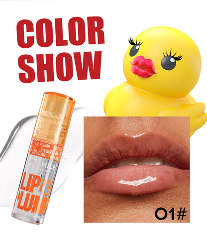 Duck Lip Plump Lip Oil Moisturizing Lip Gloss Mirror Finish, Water Nature Long-Lasting Gloss, Pearl Lip Glaze Set