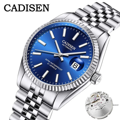 Top Brand CADISEN Men Mechanical Watch, Stainless Steel Business Watch, Waterproof Luxury Automatic Timepiece