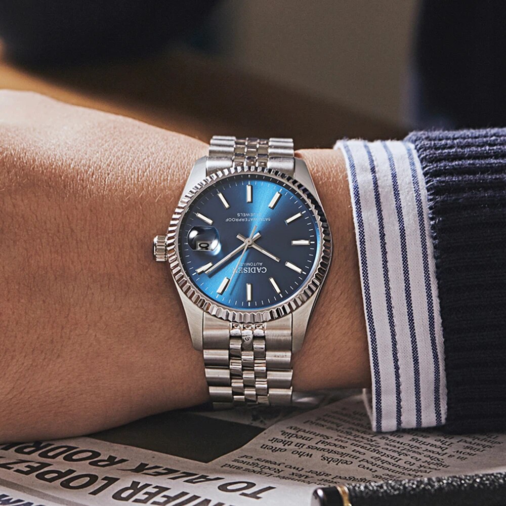 Top Brand CADISEN Men Mechanical Watch Stainless Steel Business Watch Waterproof Luxury Automatic T 1