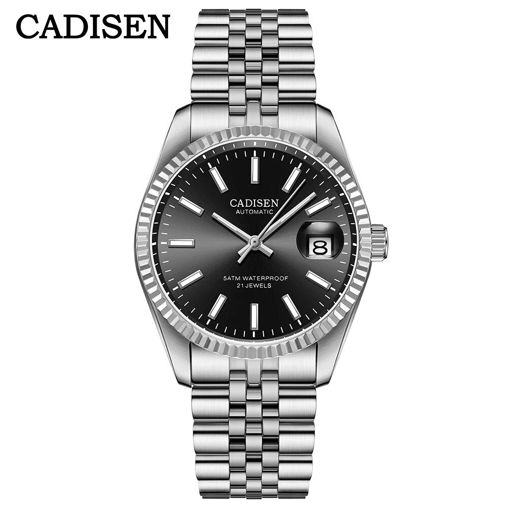 Top Brand CADISEN Men Mechanical Watch Stainless Steel Business Watch Waterproof Luxury Automatic T 7