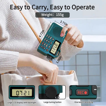 EchoLite Portable AMFM Bluetooth Radio With Bass Speaker  Recording 2