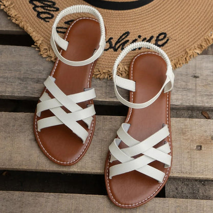 Lightweight Flat Sandals For Women With Elastic Band Comfort Fit 10