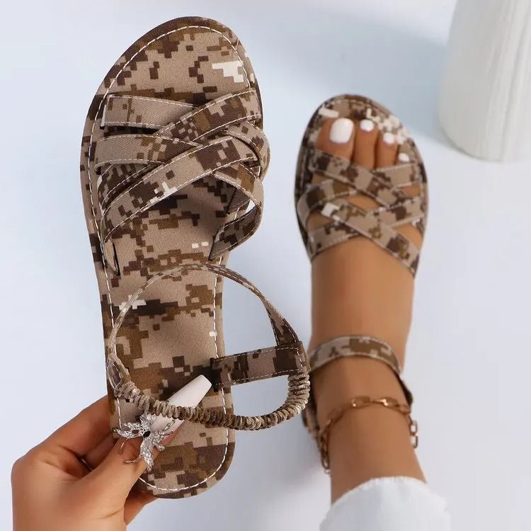 Lightweight Flat Sandals For Women With Elastic Band Comfort Fit 11