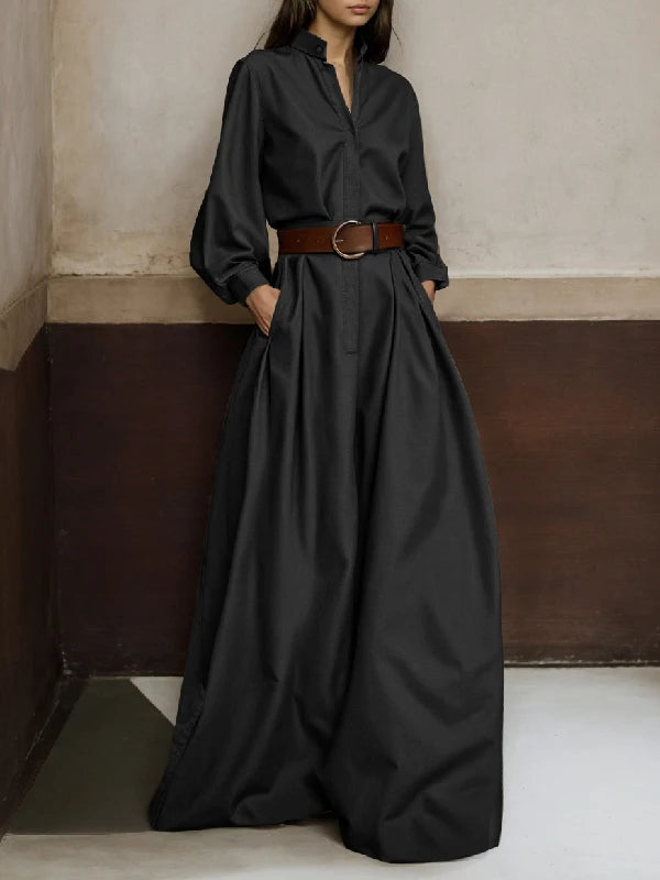 Onecozyday Stylish Solid Color Coverall for Urban Women, Stand Collar, High Waist, Loose Fit One-Piece Suit