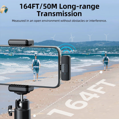 BOYA BY V Wireless Lavalier Microphone For IPhone Android Vlogging Interviews And Live Broadcast 2