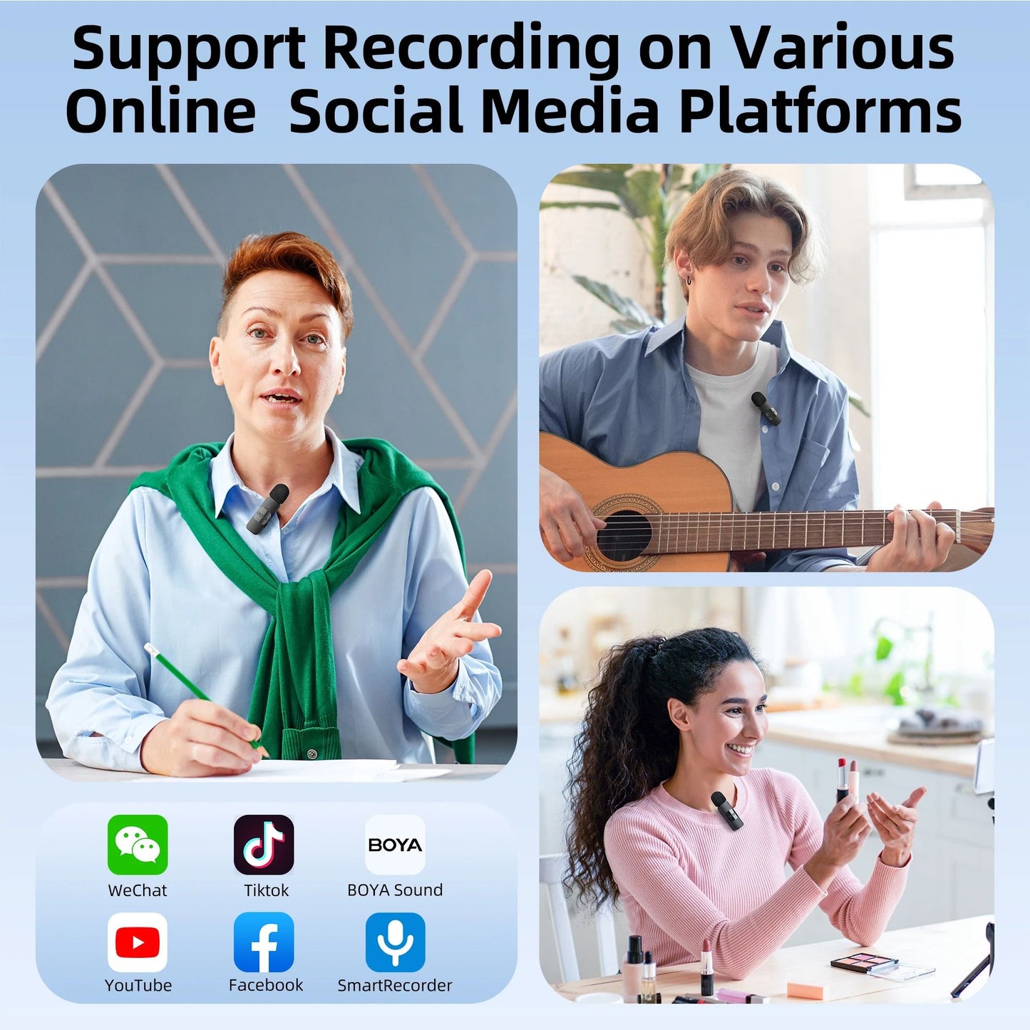 BOYA BY V Wireless Lavalier Microphone For IPhone Android Vlogging Interviews And Live Broadcast 4