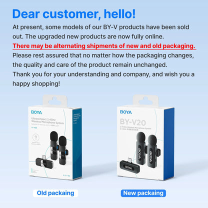 BOYA BY V Wireless Lavalier Microphone For IPhone Android Vlogging Interviews And Live Broadcast 5